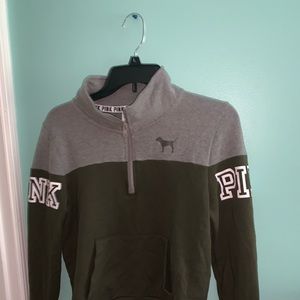 PINK GREEN Zip up SWEATER